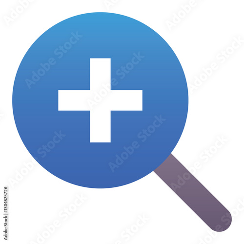 Gradient color icon, illustration for Magnify glass, search, find, add.