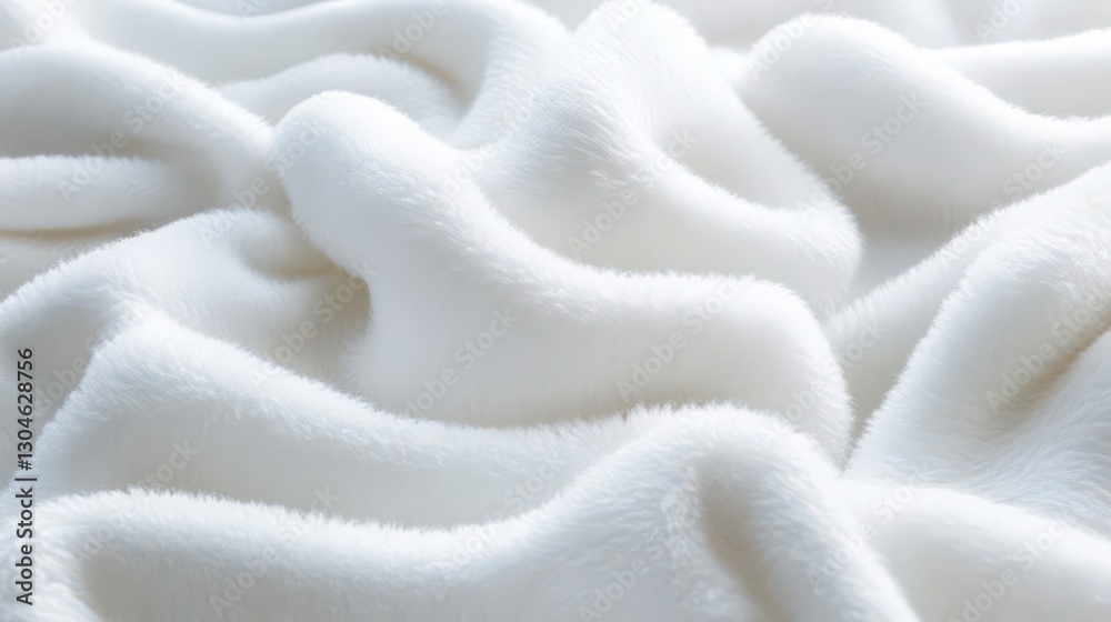 Soft White Fur Draped in Gentle Waves Soft White Fur Draped in Gentle Waves