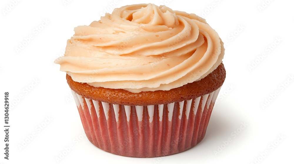 Single frosted cupcake on white, studio shot, no background, for celebrations or food content Single frosted cupcake on white, studio shot, no background, for celebrations or food content