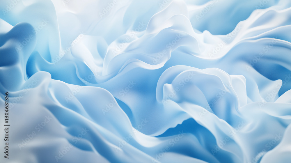 Obraz premium Fluid white artistic background image with light blue gradient background