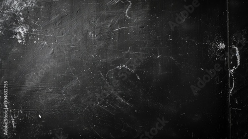 Black textured background with white scratches and dust.