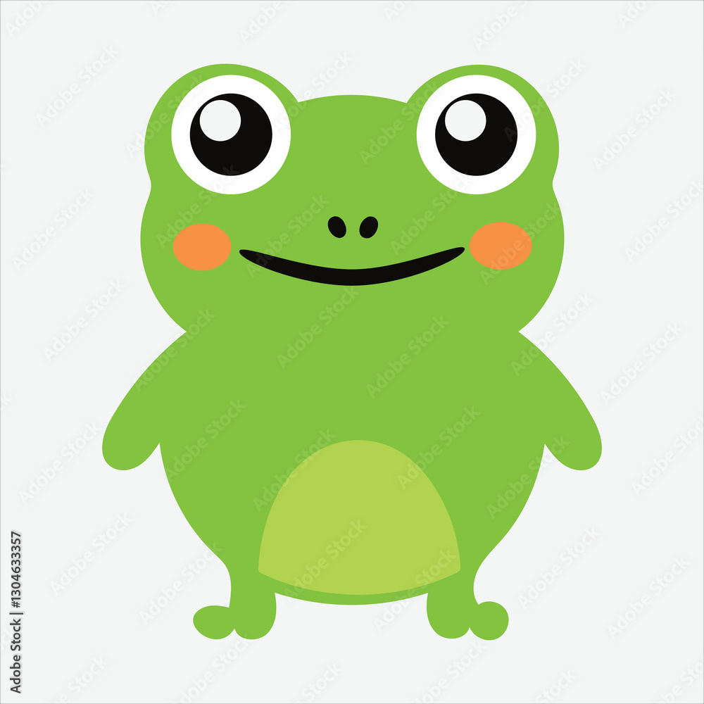 Frog graphic icon A cute funny smiling frog isolated on white background Frog graphic icon A cute funny smiling frog isolated on white background