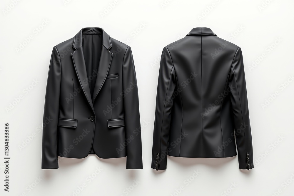 Black leather jacket on plain background Black leather jacket on plain background