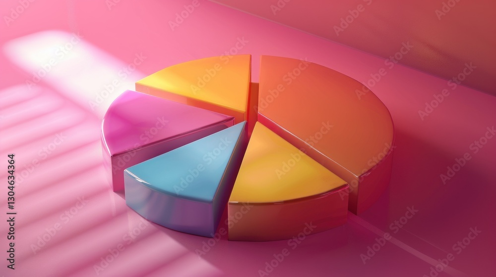 Obraz premium Creative representation of pie charts and graphs in a modern style.