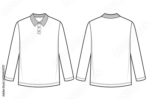 Men's long sleeve polo collar T Shirt