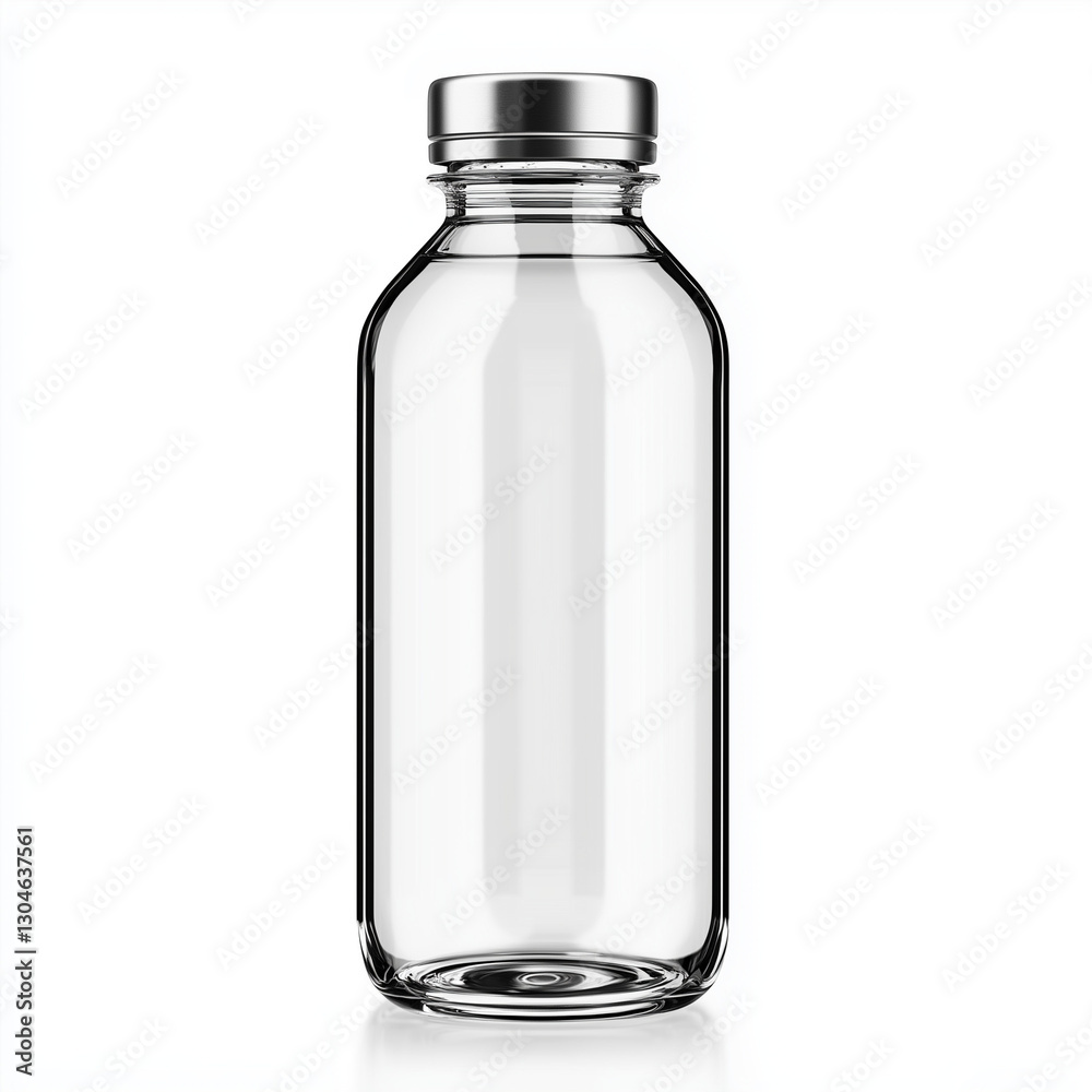 A clear reusable water bottle with a minimalist design A clear reusable water bottle with a minimalist design