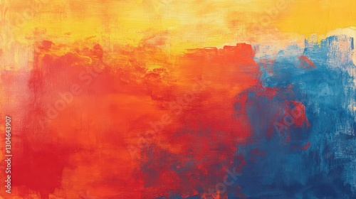 Wallpaper Mural A dazzling summer backdrop with intense orange red and ocean blue hues painterly strokes forming a sun-soaked energetic abstract composition Torontodigital.ca