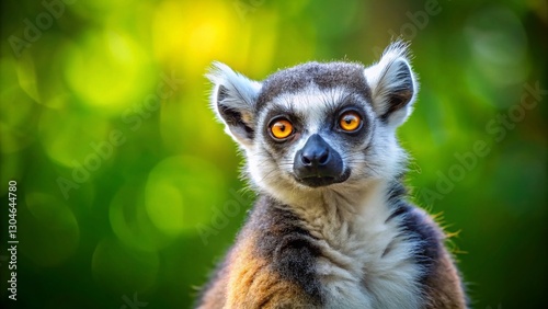 Majestic Lemur Catta Portrait: Left Profile, Copy Space for Text