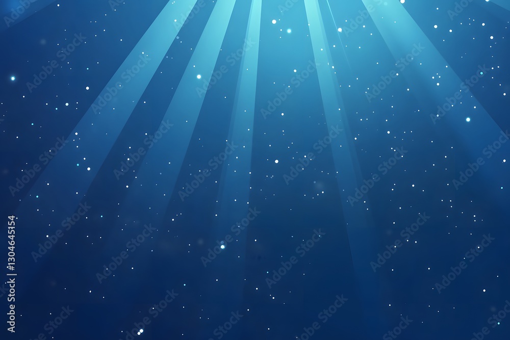 an ethereal view of sunlight piercing through the water, with sparkling particles floating in the depths