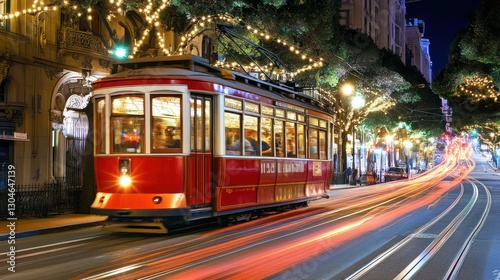 Wallpaper Mural Night Ride on a Classic Cable Car in San Francisco Torontodigital.ca