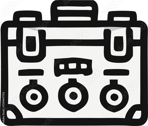 Car battery icon in black and white.