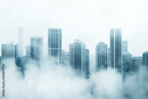Eerie Mist Floating Over a Cityscape Creating a Mysterious Atmosphere of Infection and Isolation