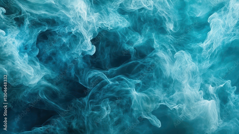 Obraz premium Nebula wallpaper featuring radiant teal and blue energy waves flowing through cosmic clouds