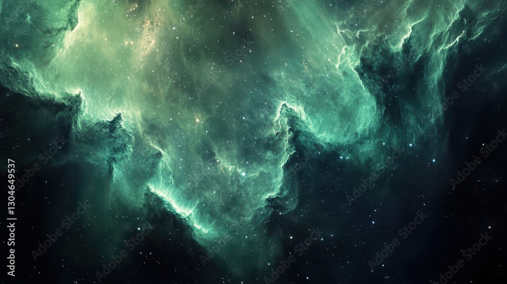 Obraz premium Space backdrop with glowing nebula clouds and cosmic debris floating in void