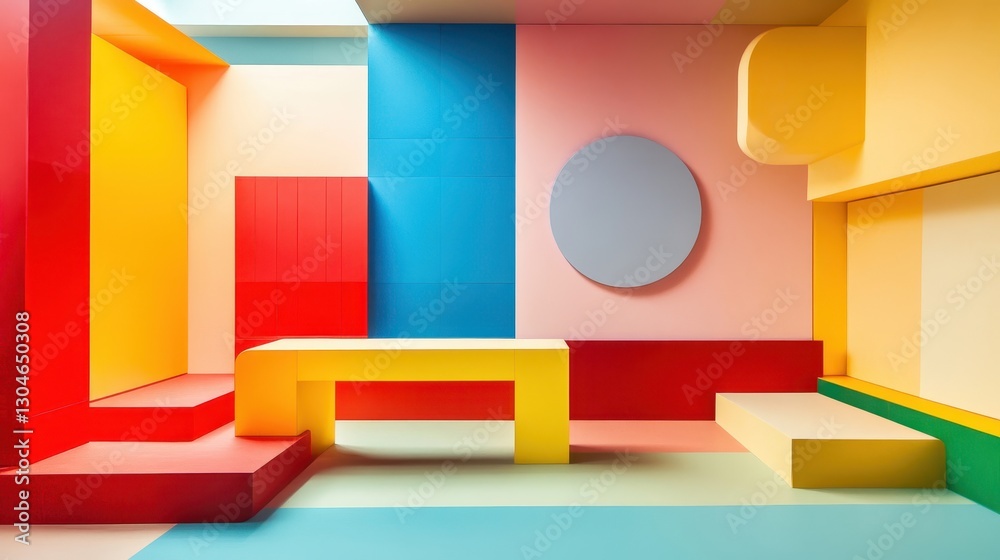 Vibrant abstract wallpaper with primary colors and balanced geometric shapes Vibrant abstract wallpaper with primary colors and balanced geometric shapes
