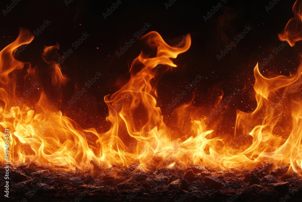 Intense Flames Dancing Above Scorched Earth Creating an Ethereal Glow Against a Dark Backdrop Depicting Power and Destruction Intense Flames Dancing Above Scorched Earth Creating an Ethereal Glow Against a Dark Backdrop Depicting Power and Destruction
