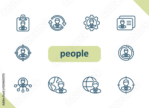 Business people icons. Businessman, man, people, job, career vector icon set