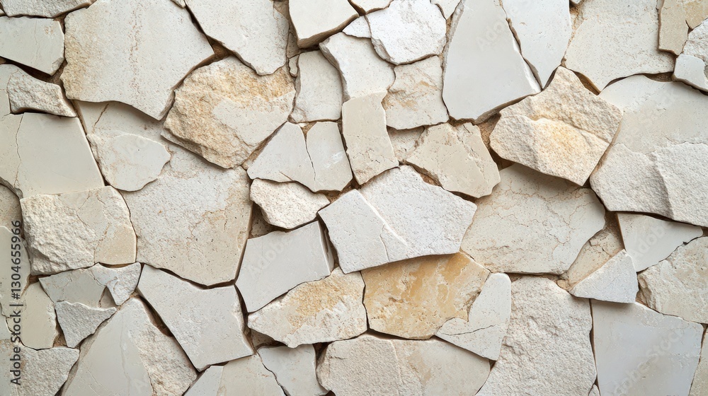 Obraz premium Irregular Beige Stone Wall Texture Background