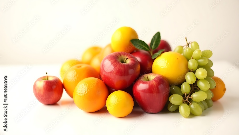 Vibrant fruits set against a clean and isolated white backdrop Vibrant fruits set against a clean and isolated white backdrop