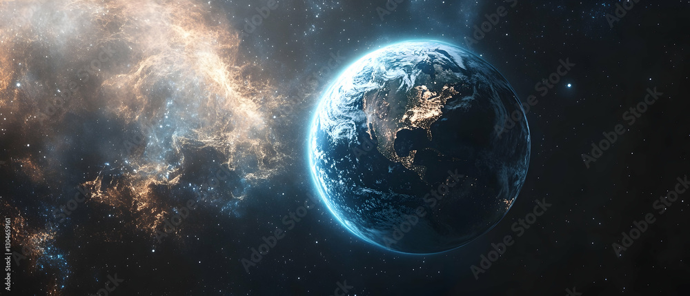 Obraz premium Planet Earth globe in space on a background -