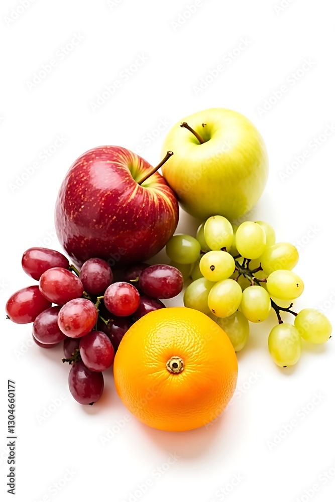 Vibrant fruits set against a clean and isolated white backdrop Vibrant fruits set against a clean and isolated white backdrop