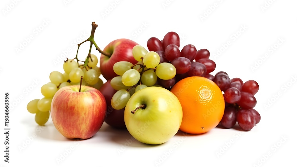 Vibrant fruits set against a clean and isolated white backdrop Vibrant fruits set against a clean and isolated white backdrop