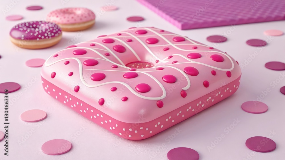 A vibrant, bubblegum pink square with a smooth, glossy finish, radiating playfulness and fun. A vibrant, bubblegum pink square with a smooth, glossy finish, radiating playfulness and fun.