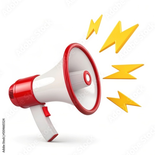 Powerful 3D Megaphone Illustration for Marketing and Advertising