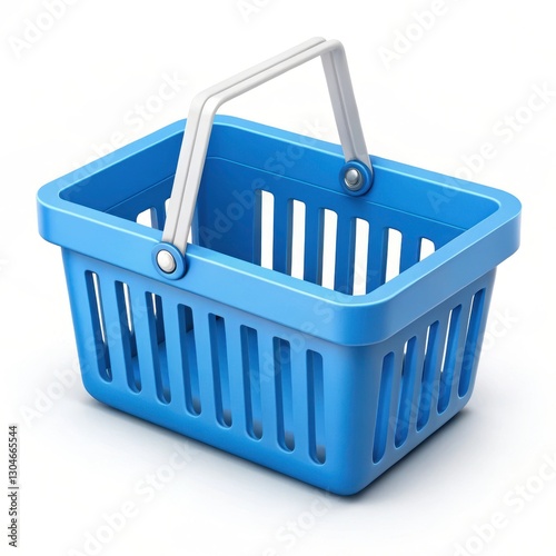 3D Rendered Shopping Basket Icon for E-Commerce and Retail