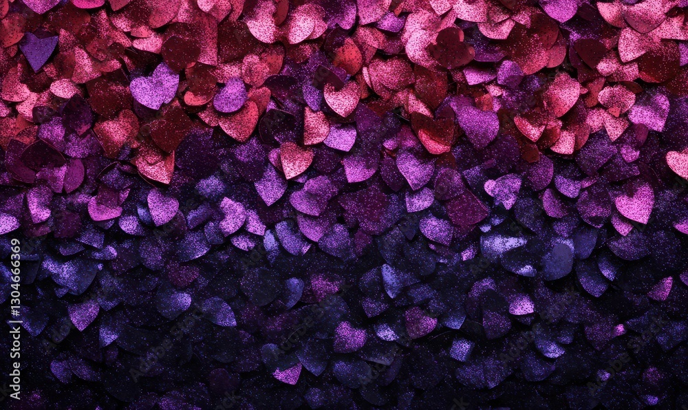 Fototapeta premium Dark purple glitter sparkle confetti abstract background and invite for Halloween night, Mardi Gras, birthday party, club, or Christmas