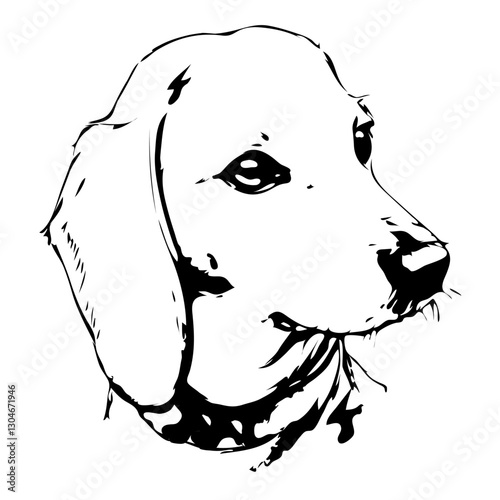 Outline of a dog for children's coloring