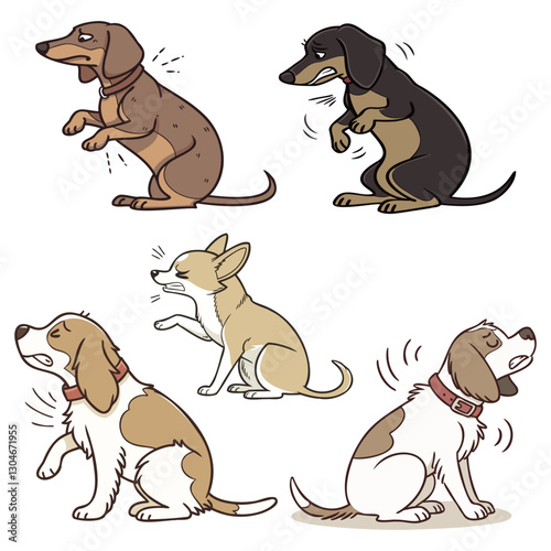 vector dogs are crawling with fleas