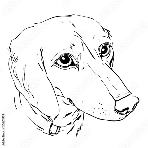 Outline of a dog for children's coloring