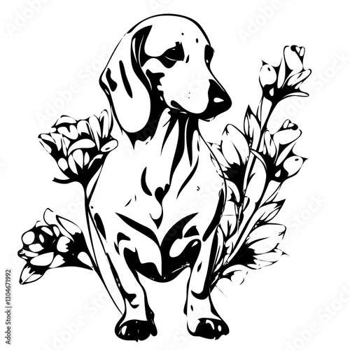 Outline of a dog for children's coloring
