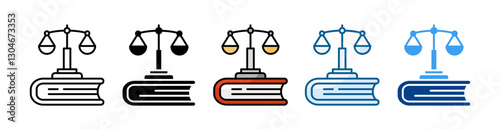 Statute  Icon Set Multiple Style Collection