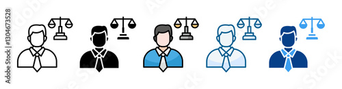 Lawyer  Icon Set Multiple Style Collection