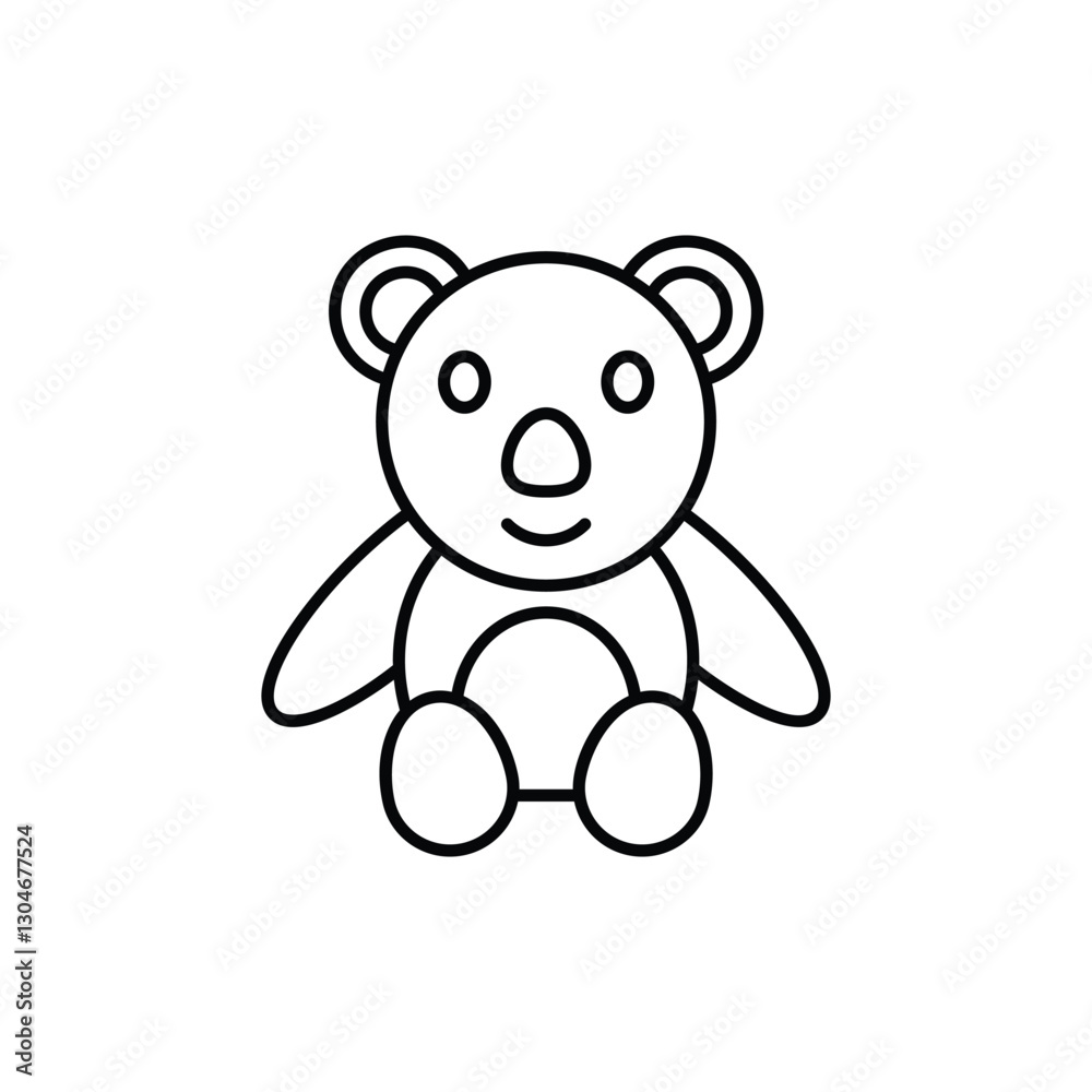 Fototapeta premium Stuffed Bear Vector icon