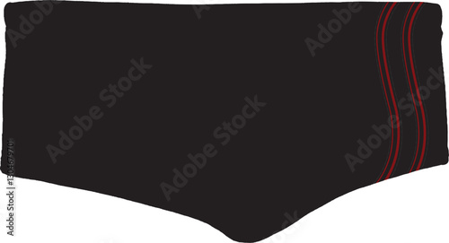 Elegant Black Men's Swim Briefs with Red Accents