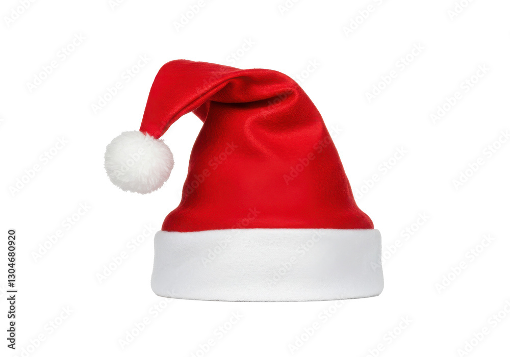 Red Santa hat isolated on White background