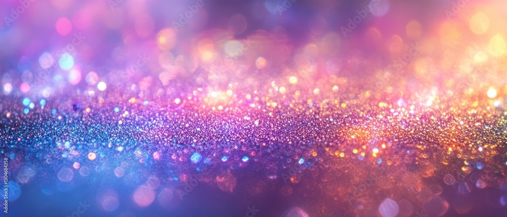 Obraz premium Ethereal glitter texture with dreamy bokeh lights creating a magical and enchanting visual experience for festive backgrounds and designs