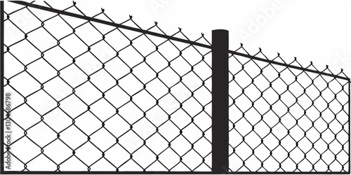 seamless chain-link fence pattern black and white
