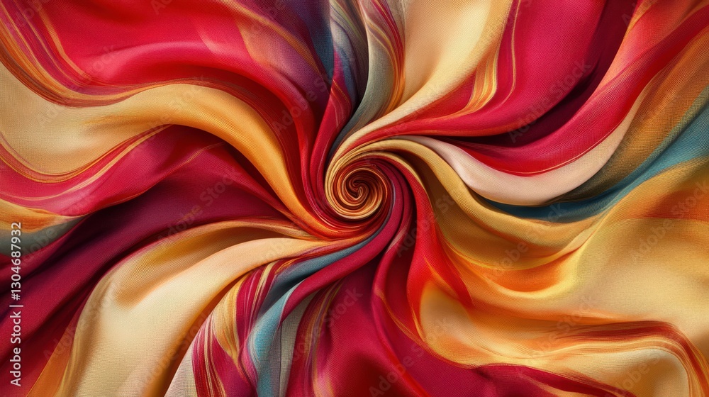 Swirling Abstract Fabric Design in Warm Hues Swirling Abstract Fabric Design in Warm Hues