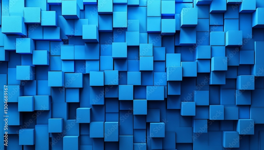 Abstract Blue Cubic Geometric Background Abstract Blue Cubic Geometric Background