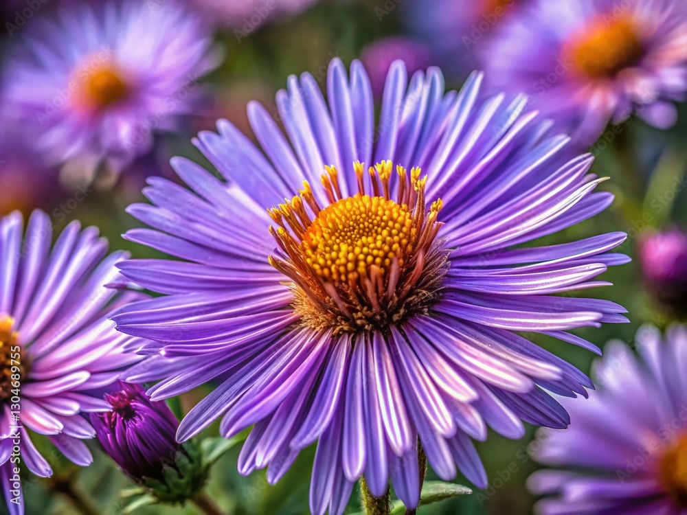 New England Aster Close-Up: Vibrant Purple Wildflower with High Depth of Field New England Aster Close-Up: Vibrant Purple Wildflower with High Depth of Field