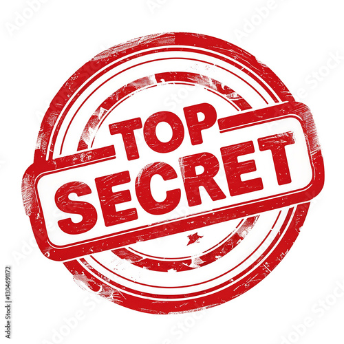 Confidential Stamp PNG Red Rubber Top Secret Circular Design with Bold Text Distressed Texture for Restricted Access and Classified Information