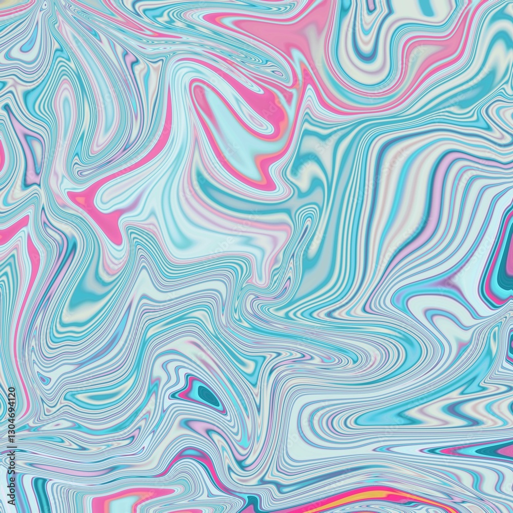 Obraz premium Cotton Candy Marble: Turquoise and Pink Fluid Abstract