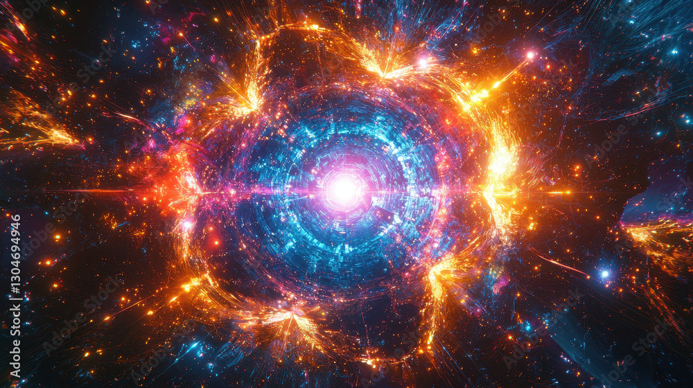 Neural AI composer generates infinite symphonies in a glowing digital cosmos Neural AI composer generates infinite symphonies in a glowing digital cosmos