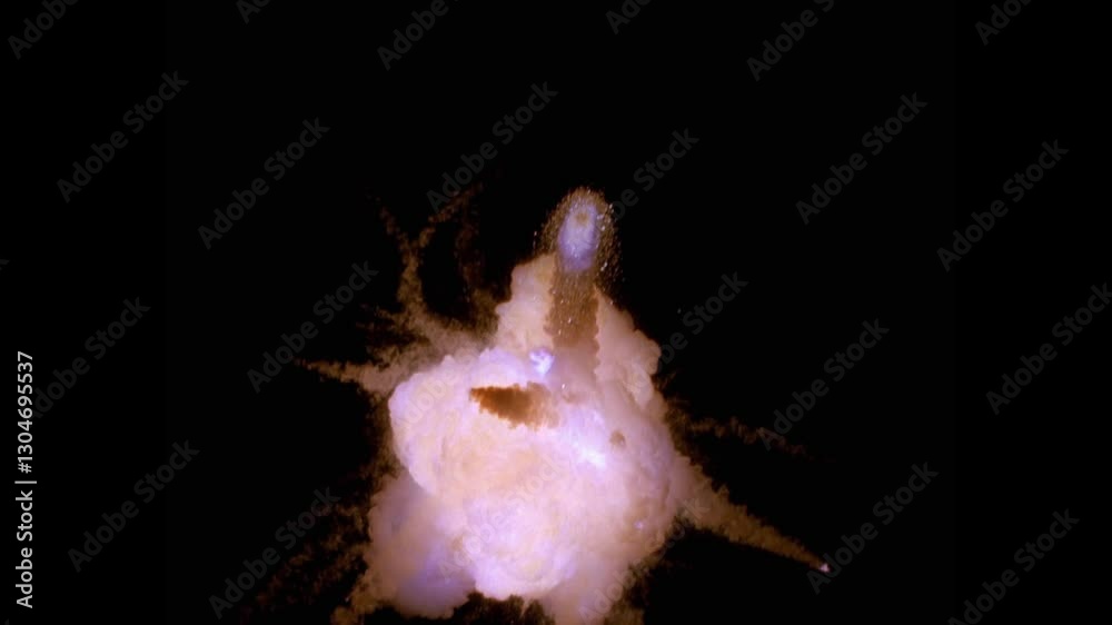 Large explosion with shafts of fire and smoke, three different speeds included, 4K Large explosion with shafts of fire and smoke, three different speeds included, 4K