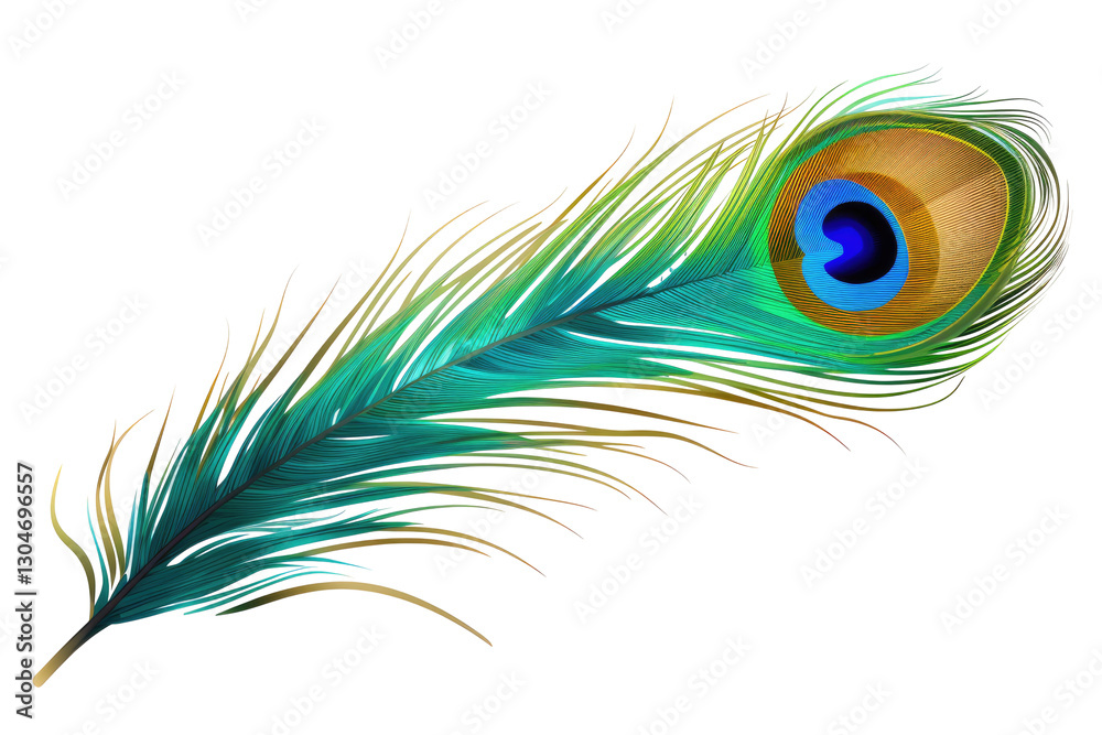 Obraz premium peacock feather isolated on white