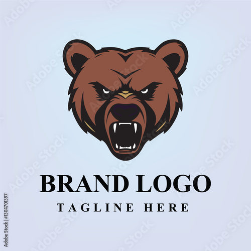 Powerful Bear Head Logo Design for Brand Identity photo